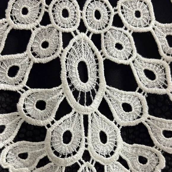 Kensie Black Dress with White Lace Detail - Picture 4 of 9